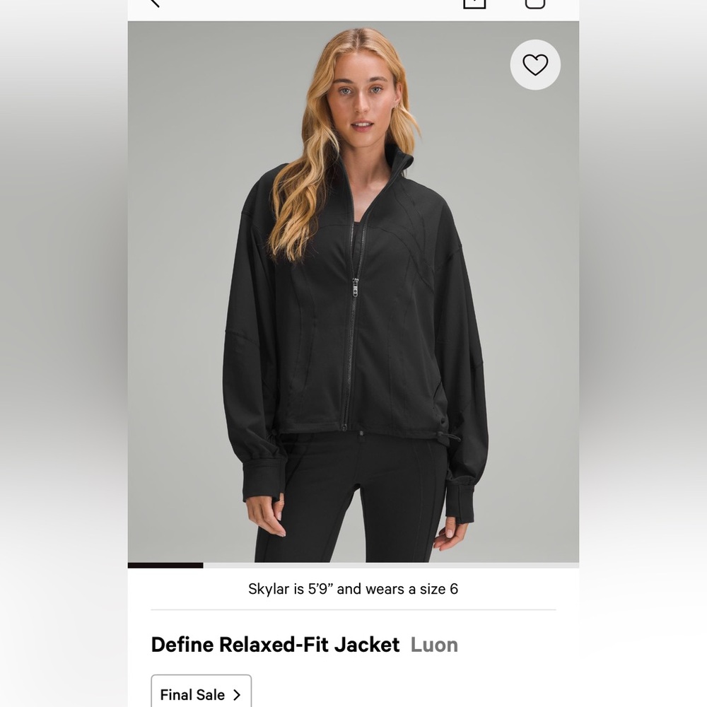 Black Defined Relaxed Fit Luon jacket
